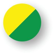 Rond adhésif de marquage au sol LeanStripe - Vert/Jaune - Ergomat