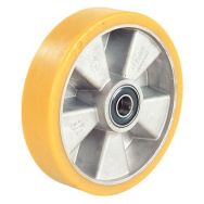 Roue alu bandage polyu f=800kg diam=200x50 mm alesage=25mm