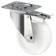 Roue pivotante à platine avec frein - Force 200 à 400 kg, Ø : 200 mm