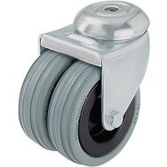 Roulette jumelée à œil - Charge 70 à 100 kg - Pivotante