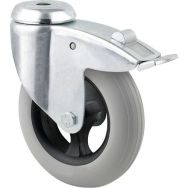 Roulette pivotante Agila double de frein avec trou de fixation - Tente