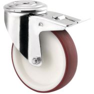 Roulette pivotante à blocage total à œil Capacité 150 kg - Tente