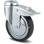 Roulette pivotante double frein de roue avec trou de fixation - Tente