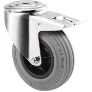 Roulette pivotante double trou de boulon frein non marquant - Tente