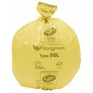 Sac poubelle - Déchets plastiques - Jaune - Jetsac