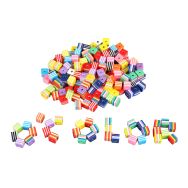 Sachet 200 perles multicolores carrées 10mm
