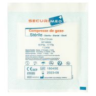 Lot de 100 compresses de gaze stérile,  7,5x7,5cm-Securimed