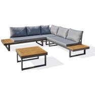 Salon de jardin Miyako 5 places gris anthracite