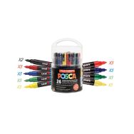 Seau 26 marqueurs peinture couleurs classiques + masques