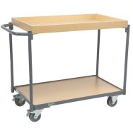 Servante plateau bois avec poignée horizontale - Capacité 250kg - Manutan Expert