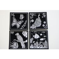 Set de 4 cartes velours