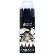 Set de 6 Kit Manga PIGMA SENSEI, étui de 4, noir