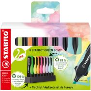 Set de 8 surligneurs STABILO GREEN BOSS pastel/fluo