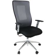 Siège de bureau dossier haut Penelope gris - Piètement gris