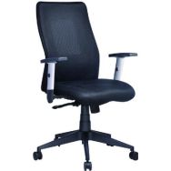 Siège de bureau dossier haut Penelope noir - Piètement gris