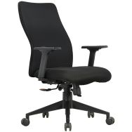 Siège de bureau dossier moyen Penelope noir - Piètement noir
