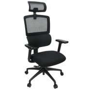 Siège de bureau ergonomique Noir Eros avec accoudoirs 3D