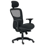 Siège de bureau ergonomique avec tétière Athos - Noir