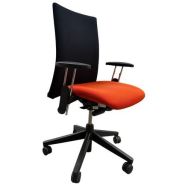 Siège de bureau reconditionné - Réglages ergonomiques - Orange et Noire