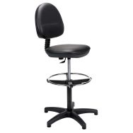 Siège vinyle Noir budget haut repose pieds assise hauteur 58 à 83 cm