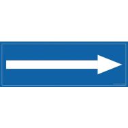 Signalisation information flèche vers la droite fond bleu 210 x 75 mm