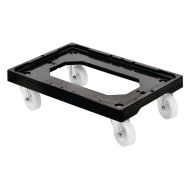 Socle rouleur 4 roues pivotantes - chape acier - noir