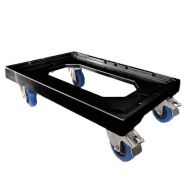 Socle rouleur 4 roues silence pivotantes+ freins noir