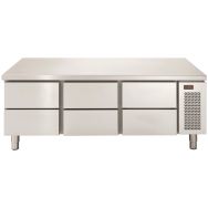 Soubassement réfrigéré GN1/1 positif 6 tiroirs dessus inox LINEAR SNACK+