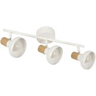 Spot 3 lumières métal effet bois Alvar blanc - Corep