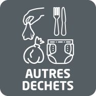 Sticker carré universel autres déchets/gris manganèse
