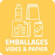 Sticker carré universel emballages vides et papier/jaune