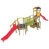 Structure multi-activités SQUARE 2 glissières bois/polyester - Procity