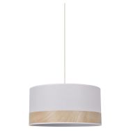 Suspension forme cylindre en bi-matière coton effet bois - Corep
