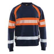 Sweat haute visibilité marine/orange fluorescent