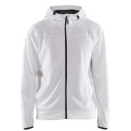 Sweat zippé à capuche blanc/gris foncé