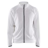 Sweat zippé blanc/gris foncé
