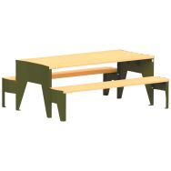 Table-bancs ECO A - 1,90 m robinier/acier - Tolerie Forezienne