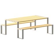 Table-bancs Forézien 1,90 m robinier/acier - Tolerie Forezienne