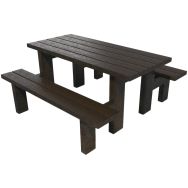 Table - bancs Madrid Nino maternelle 120 cm - plastique recyclé - marron