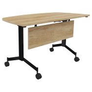 Table 1/2 lune abattante Eureka 140 x 70 cm + voile fond - Buronomic