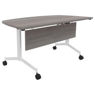 Table 1/2 lune abattante Eureka 160 x 70 cm + voile fond - Buronomic