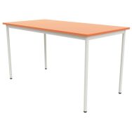 Table 4 pieds droits 180 x 80 cm T5 stratifié orange/alu 9006