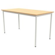 Table 4 pieds droits 200 x 80 cm T5 stratifié hêtre 350/alu 9006