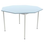 Table 4 pieds droits octogonale Ø 120 cm stratifié ABS