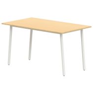 Table 4 pieds inclinés 140 x 80 cm T3 stratifié hêtre 350/alu 9006