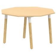 Table pieds inclinés métal/bois octogonale 120 cm stratifié ABS