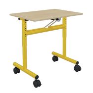 Table 70 x 50 cm rabattable réglable T3 à T6 stra chants polyprop hêtre/jaune