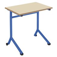 Table Atlas Mobile 70x50 plateau beige chants alaisés T5 piètement bleu
