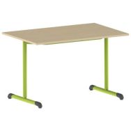 Table Bandana 120 x 80 cm fixe T6 stratifié hêtre miel - vert 1864