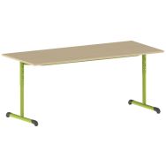 Table Bandana 180 x 80 cm réglable T3 à T6 stratifié hêtre miel - vert 1864
